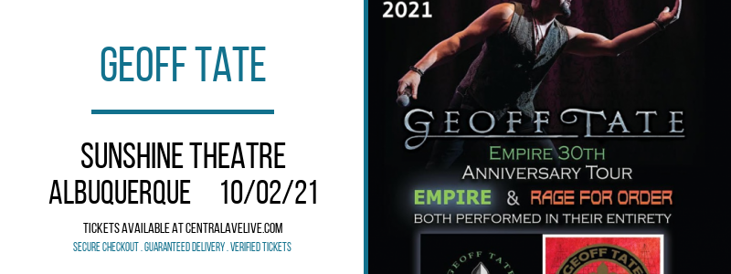 Geoff Tate at Sunshine Theatre tickets Geoff Tate at Sunshine Theatre
