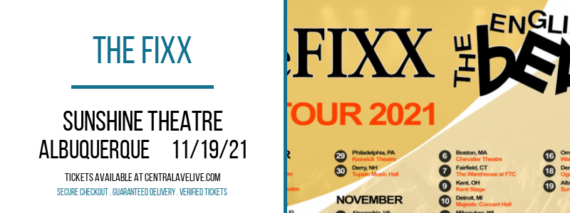 The Fixx at Sunshine Theatre tickets The Fixx at Sunshine Theatre