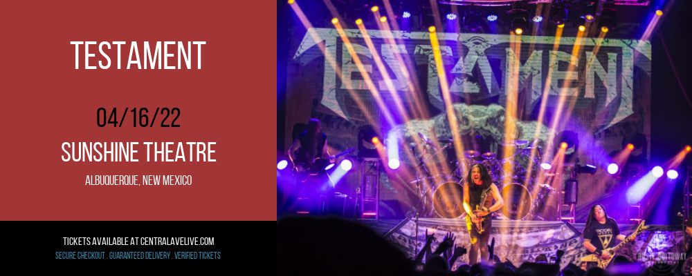 Testament at Sunshine Theatre tickets Testament at Sunshine Theatre