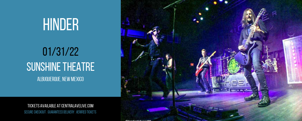 Hinder at Sunshine Theatre tickets Hinder at Sunshine Theatre